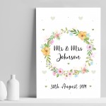 Personalised Wedding Gift Mr and Mrs Print Anniversary Present