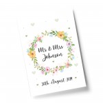 Personalised Wedding Gift Mr and Mrs Print Anniversary Present