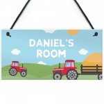 Name Plaque Door Nursery Bedroom Sign Farmer Gift Personalised