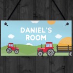 Name Plaque Door Nursery Bedroom Sign Farmer Gift Personalised