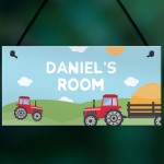 Name Plaque Door Nursery Bedroom Sign Farmer Gift Personalised