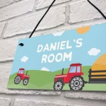 Name Plaque Door Nursery Bedroom Sign Farmer Gift Personalised