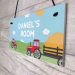 Name Plaque Door Nursery Bedroom Sign Farmer Gift Personalised