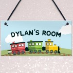 Personalised Plaque Door Nursery Bedroom Train Gift Boy Nursery 