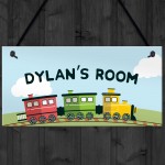 Personalised Plaque Door Nursery Bedroom Train Gift Boy Nursery 