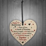 3rd Wedding Anniversary Gift For Him Her Wood Heart Keepsake