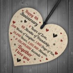 4th Wedding Anniversary Gift For Him Her Wood Heart Keepsake