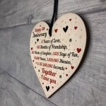 5th Wedding Anniversary Gift For Him Her Wood Heart Keepsake