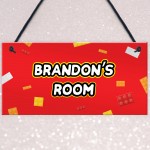 Personalised Boys Bedroom Sign Blocks Theme Birthday Christmas