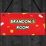 Personalised Boys Bedroom Sign Blocks Theme Birthday Christmas