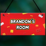 Personalised Boys Bedroom Sign Blocks Theme Birthday Christmas