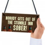 Novelty Bar Sign Personalised Nobody Gets Out Sober Man Cave Bar