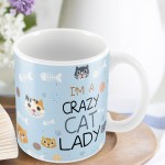 Crazy Cat Lady Mug Funny Mum Nan Birthday Xmas Gift From Cat