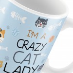 Crazy Cat Lady Mug Funny Mum Nan Birthday Xmas Gift From Cat