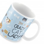 Crazy Cat Lady Mug Funny Mum Nan Birthday Xmas Gift From Cat