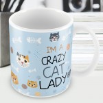 Crazy Cat Lady Mug Funny Mum Nan Birthday Xmas Gift From Cat