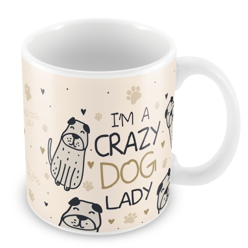 Crazy Dog Lady Mug Funny Mum Birthday Christmas Gift From Dog