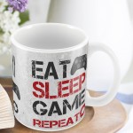 Eat Sleep Game Gaming Mug Gamer Gift Xbox Inspired Gift