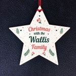 Christmas Tree Bauble Personalised Xmas Tree Ornament Wood Star