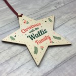 Christmas Tree Bauble Personalised Xmas Tree Ornament Wood Star