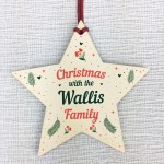 Christmas Tree Bauble Personalised Xmas Tree Ornament Wood Star