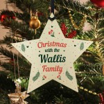 Christmas Tree Bauble Personalised Xmas Tree Ornament Wood Star