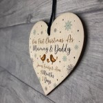 First Christmas as Mummy Daddy Wood Tree Bauble Personalised