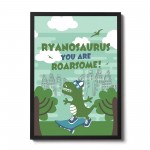 Personalised Sign For Boys Bedroom Dinosaur Print Framed Art