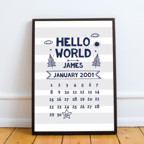 Personalised Nursery Wall Art For Baby Boy Room Boys Bedroom