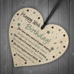 Funny 16th Birthday Gift For Daughter Son Wood Heart 16th Card