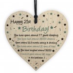 Funny 21st Birthday Gift For Daughter Son Wood Heart Card