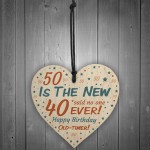 Happy 50th Birthday Wooden Heart Sign Novelty 50th Birthday Gift