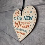 Happy 50th Birthday Wooden Heart Sign Novelty 50th Birthday Gift