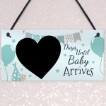 New Baby Countdown Plaque Chalkboard Sign Pregnancy Baby Shower 