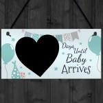 New Baby Countdown Plaque Chalkboard Sign Pregnancy Baby Shower 