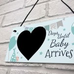 New Baby Countdown Plaque Chalkboard Sign Pregnancy Baby Shower 