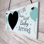 New Baby Countdown Plaque Chalkboard Sign Pregnancy Baby Shower 