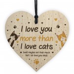 Funny Cat Gifts For Women Wood Heart Cat Sign Pet Gifts