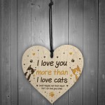 Funny Cat Gifts For Women Wood Heart Cat Sign Pet Gifts