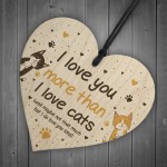 Funny Cat Gifts For Women Wood Heart Cat Sign Pet Gifts