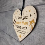 Funny Cat Gifts For Women Wood Heart Cat Sign Pet Gifts