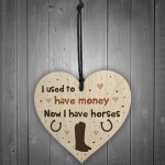 Funny Horse Rider Horse Lover Gift Wooden Heart Funny Pony Sign