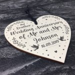 3rd Leather Wedding Anniversary Gift Personalised Heart Mr & Mrs