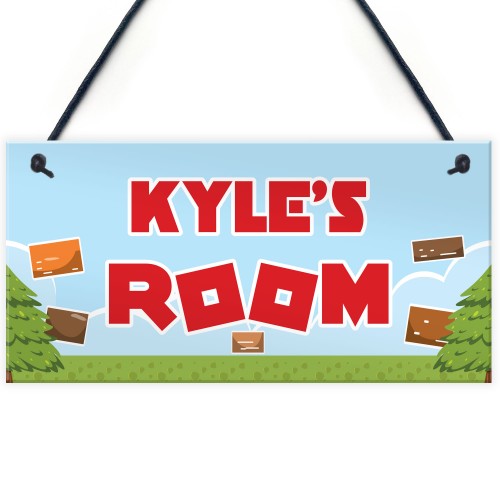 Personalised Gaming Sign Retro Gaming Gift Boys Bedroom Door