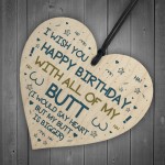 Funny Rude Birthday Gift Novelty Wood Heart Husband Boy Gift 