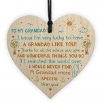 Special Grandad Poem Wood Heart Grandad Birthday Christmas Gift
