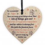 Thank You Gift For Nan Wooden Heart Nan Birthday Christmas Gift