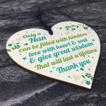 Nan Gift Thank You Wooden Heart Plaque Gift For Nan Birthday