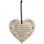 Sister Best Friend Plaque Wooden Heart Sister Birthday Christmas