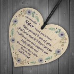 Sister Best Friend Plaque Wooden Heart Sister Birthday Christmas